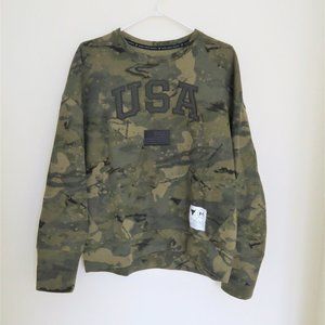 Women's Under Armour Project Rock crewneck sweatshirt army print design USA